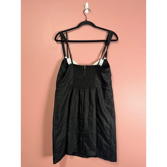 Reformation Lovella Linen Dress in Black Size 10 - Picture 7 of 7